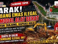 Marak Tambang Emas Ilegal Bermodal Alat Berat di Boyan Tanjung Keruk Kekayaan Alam Kalbar