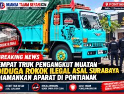 Empat Truk Diduga Pengangkut Rokok Ilegal Asal Surabaya Diamankan di Pontianak,Publik Desak Pengusutan Tuntas