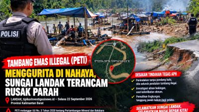 Dugaan Dibeking Oknum Tertentu Tambang Emas Illegal (PETI) Menggurita di Dusun Nahaya,Sungai Kab, Landak Terancam Rusak Parah