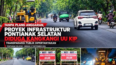 Tanpa Plang Anggaran, Proyek Infrastruktur di Pontianak Selatan Diduga Kangkangi UU KIP